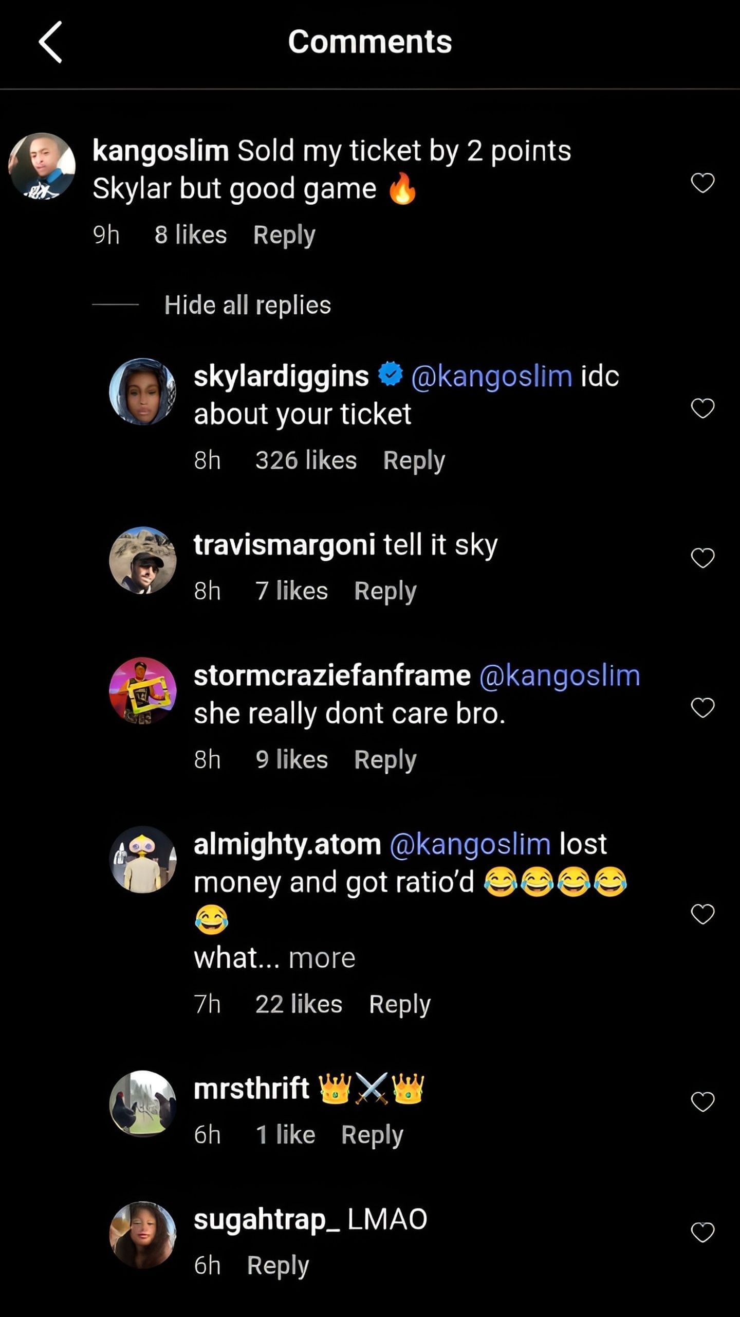 Skylar Diggins' comment